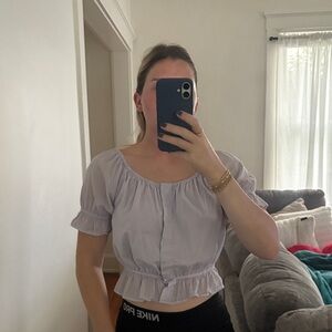 J. Crew Light Purple Puff Sleeve Blouse